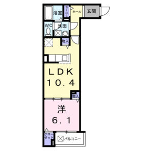 1LDK 間取り図