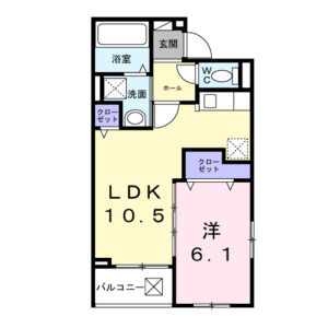 1LDK 間取り図