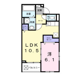 1LDK 間取り図