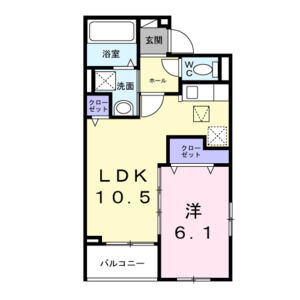 1LDK 間取り図