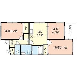 3DK 間取り図