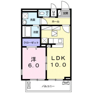 1LDK 間取り図