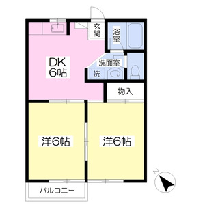 2DK 間取り図