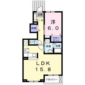 1LDK 間取り図