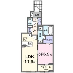 1LDK 間取り図