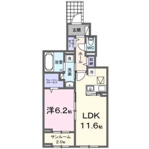 1LDK 間取り図