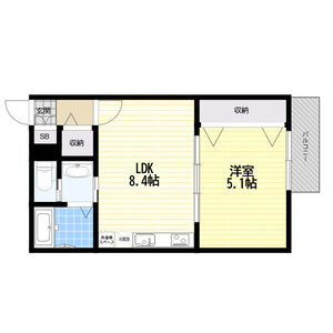 1LDK 間取り図