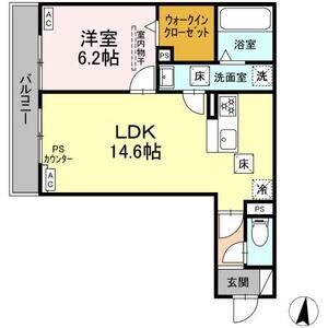 1LDK 間取り図
