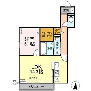 1LDK 間取り図