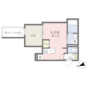 1LDK 間取り図