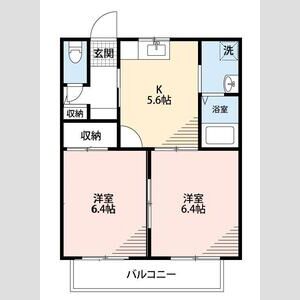 2DK 間取り図