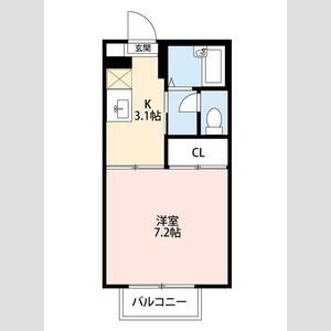 1K 間取り図