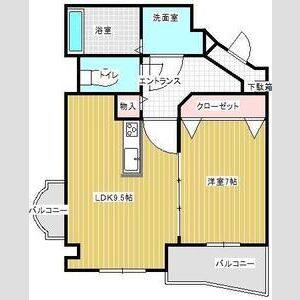 1DK 間取り図