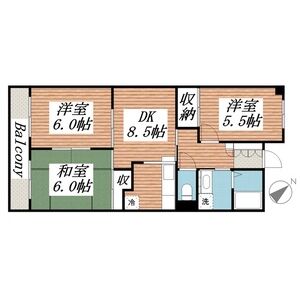 3DK 間取り図