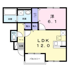 1LDK 間取り図