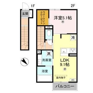 1LDK 間取り図