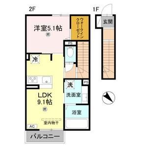 1LDK 間取り図