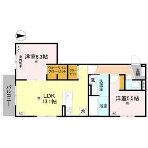 2LDK 間取り図