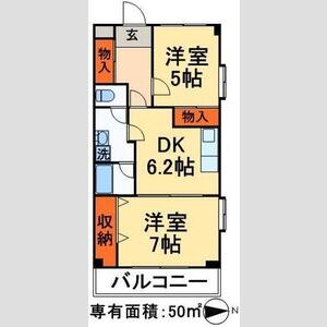 2DK 間取り図