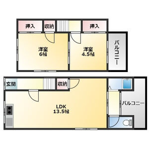 2LDK 間取り図