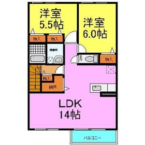 2LDK 間取り図