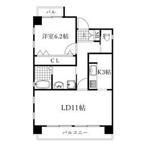 1LDK 間取り図