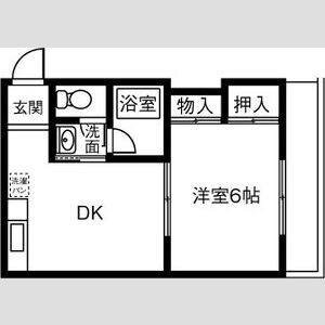 1DK 間取り図