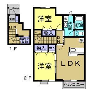 2LDK 間取り図