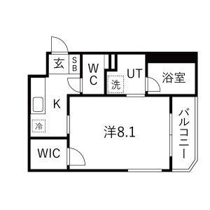 1K 間取り図