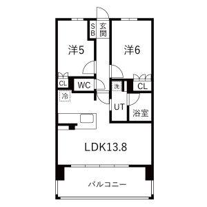 2LDK 間取り図
