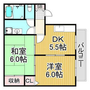 2DK 間取り図
