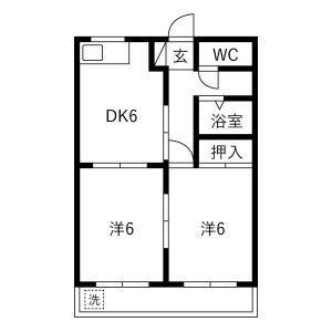 2DK 間取り図