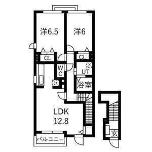 2DK 間取り図