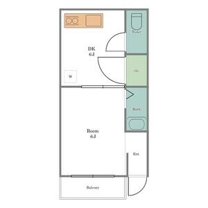 1DK 間取り図