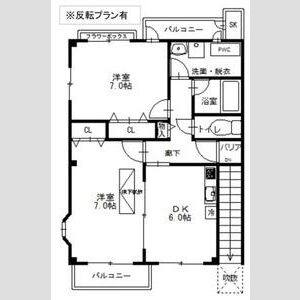 2DK 間取り図