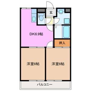 2DK 間取り図