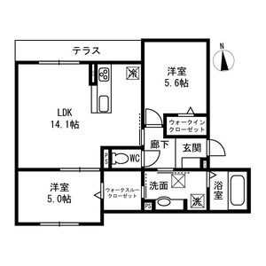 2LDK 間取り図