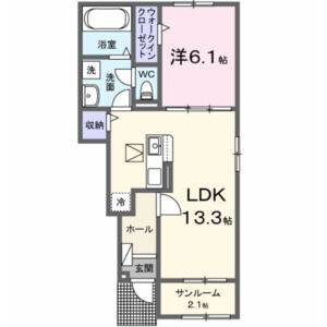 1LDK 間取り図
