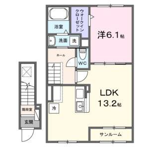 1LDK 間取り図