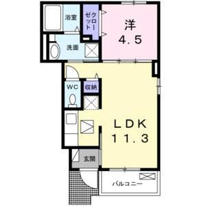 1LDK 間取り図