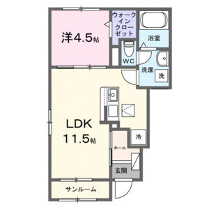 1LDK 間取り図