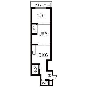 2DK 間取り図