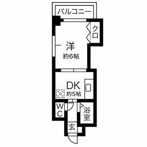 1DK 間取り図
