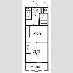 1DK 間取り図