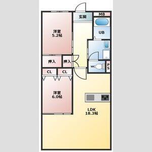 2LDK 間取り図
