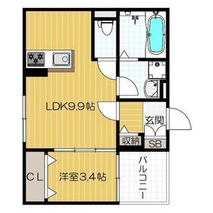 1LDK 間取り図