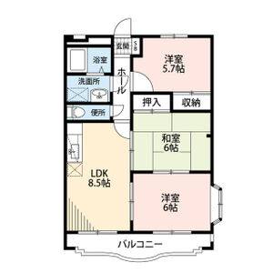 3DK 間取り図