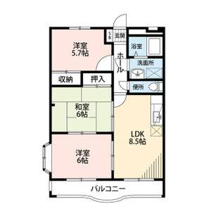 3DK 間取り図
