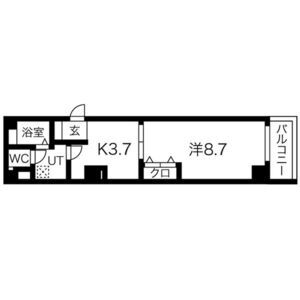 1DK 間取り図