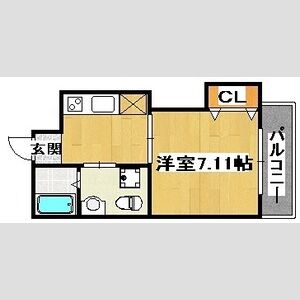 1K 間取り図